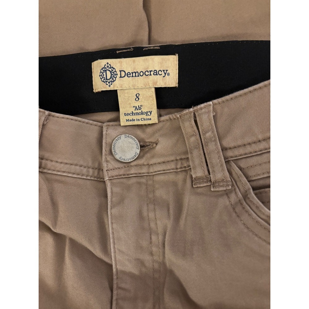 Democracy Ab Solution Skinny Jeans 8 Cocoa Brown Stretch Zip Fly - Picture 2 of 7